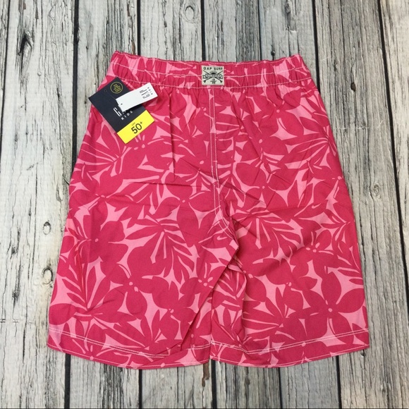 Gap Boys XS 4-5, S 6-7, M 8 Pink Tropical Swim Trunks Swimsuit. NWT - Picture 3 of 6